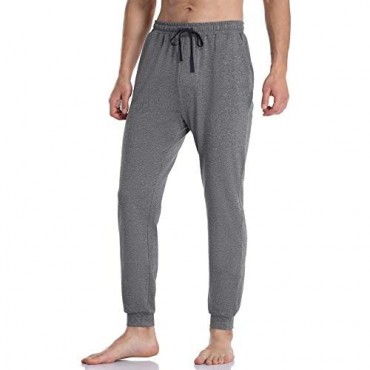 COLORFULLEAF Men's Cotton Pajama Pants Soft Jogger Sleep Bottoms Long Lounge Pant with Pockets