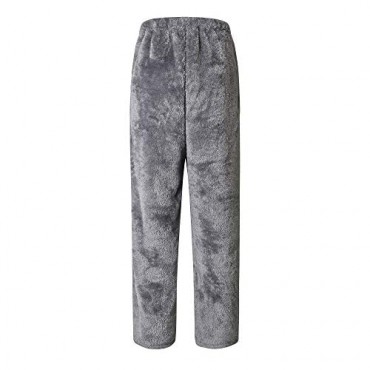 Cromoncent Men’s Plush Warm Pajama Pants with Pockets