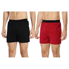 CYZ Mens Multi-Pack 100% Cotton Knit Boxers Pajama Bottoms - Sleep/Lounge Shorts