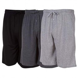 DARESAY Men's Athletic Jersey Knit Shorts with Pockets for Workout or Lounge 3 Pack