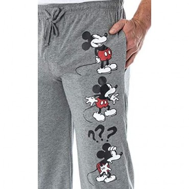 Disney Men's Mickey Mouse Expressions Character Loungewear Adult Sleep Pajama Pants