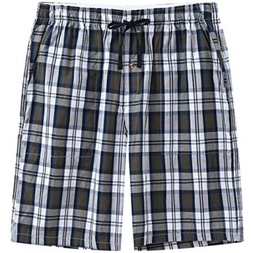 JINSHI Men’s 2 Pack Pajama Shorts Elastic Waist Lounge Sleep Shorts with Pockets