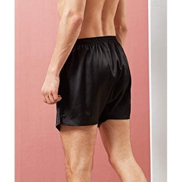 Mens Satin Boxer Shorts Silk Pajama Bottom Lounge Sleep Shorts for Men