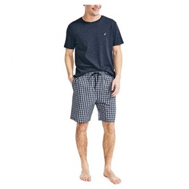 Nautica Men's Soft Woven 100% Cotton Elastic Waistband Sleep Pajama Shorts