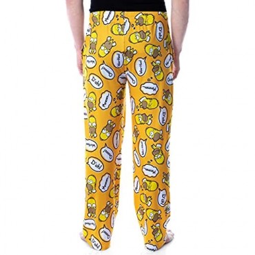 The Simpsons Men's Homer Simpson Bubble Thoughts Adult Loungewear Sleep Pajama Pants