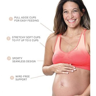 Cake Maternity Charley M Rebel Active Crop Nursing Bra Seamless | Racerback Bra for Maternity & Breastfeeding
