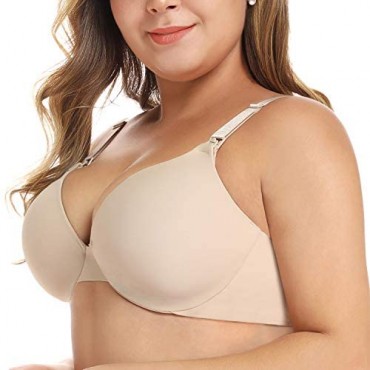 Exclare Womens Seamless Full Coverage Underwire Comfort Support Lightly Padded Maternity Nursing Bra