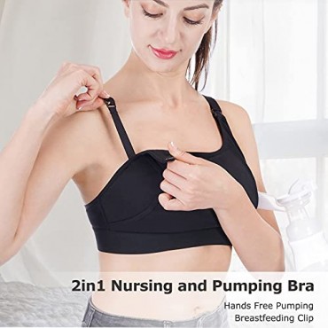 Hands Free Pumping Bra Momcozy Adjustable Breast-Pumps Holding and Nursing Bra Suitable for Breastfeeding-Pumps by Lansinoh Philips Avent Spectra Evenflo and More(Black Medium)