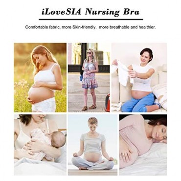 iloveSIA Womens Seamless Nursing Bra Sleep Maternity Bralette Pack of 2