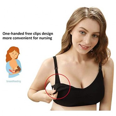 iloveSIA Womens Seamless Sleep Nursing Bra for Breastfeeding Clip Down Maternity Bras Pack of 4