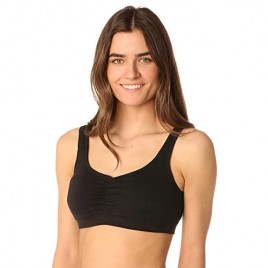 Majamas Organic Buxom Bra - ECO Friendly Women's Solid Scoop Back Ruched Sports Bras - Made in The USA