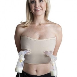 Pump Strap Handsfree Strapless Pumping Bra for Breastfeeding Women  Easy Size-Adjustable Pumping Bra - Plus Size (DD/K) Beige