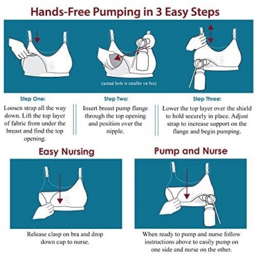 Seamless Pump&Nurse Hands-Free Pumping and Nursing Bra Small to Plus Size