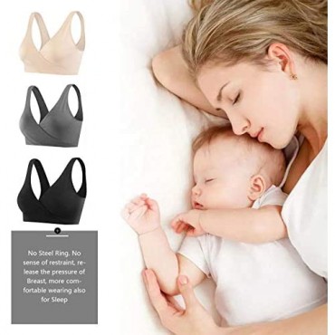 Sunzel Women's Cotton Spandex Seamless Sleep Bra for Nursing and Maternity