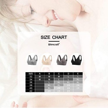 Sunzel Women's Cotton Spandex Seamless Sleep Bra for Nursing and Maternity (XL Beige)
