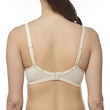 YENI INCI Women's Full Cup Lightly Lined Wire-Free Maternity Nursing Bra with Lace Beige 44D