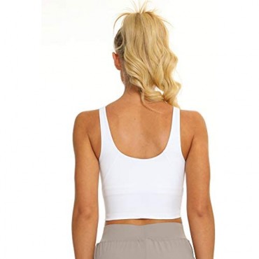 Becfort Women's Sports Bra Underwear Yoga wear Crop Tank Tops Gym Fitness wear Sleeveless Running Vest Shirts Activewear