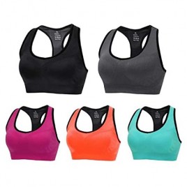 CLUCI Sports Bras for Women High Impact Support Workout Racerback Seamless Gym Activewear Running Padded Fitness Yoga 3 Pack