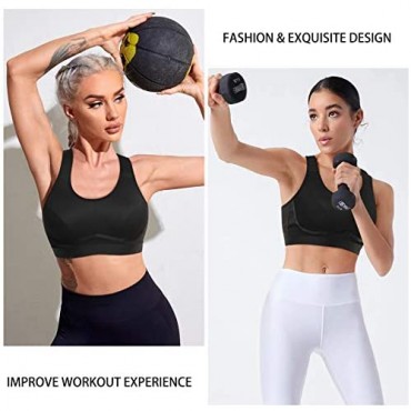 CYDREAM Women High Impact Support Sports Bra Wirefree Bounce Control Workout Fitness Adjustable Straps Hook Closure