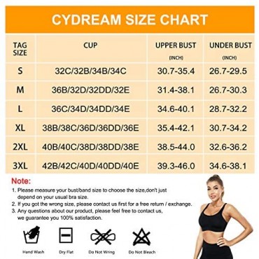 CYDREAM Women Sports Bra High Impact Full Support Bounce Control Adjustable Straps Hooks Wireless Workout Fitness