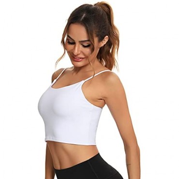 Essential Padded Sport Bras with Built-in Bras Classic Soft Crop Top for Yoga Workout Running