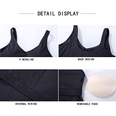 MITALOO Women Sports Bra Camisole Removable Wirefree Padded Bra Yoga Tank Tops Fitness Workout Running Top