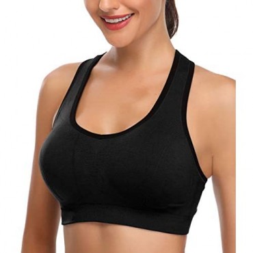 Padded Strappy Sports Bras for Women - Activewear Tops for Yoga Running Fitness Color Black Size M