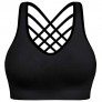 Padded Strappy Sports Bras for Women - Activewear Tops for Yoga Running Fitness Color Black Size M
