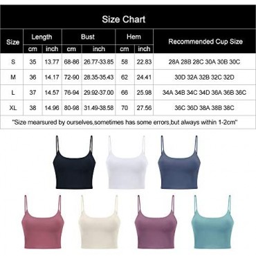 Qxyang Padded Sports Bra for Women Longline Camisole Crop Yoga Workout Tank Tops Fitness Gym Running Casual Shirts