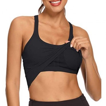 REKITA Workout Crop Tops for Women Athletic Tank Tops with Built in Bra Supportive Sports Bra