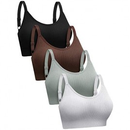 SATINIOR 4 Pieces Mini Camisole Bra Wireless Padded Bra Seamless Sports Bra with Straps for Women Girls Sports Favors