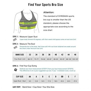 SYROKAN Women's High Impact Support Wirefree Bounce Control Plus Size Workout Sports Bra