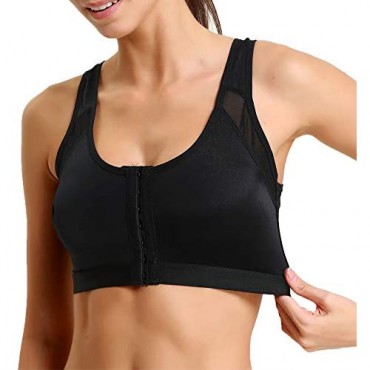 Women Post Surgery Bra Sports Support Surgical Wireless Front Closure Comfort Brassieres with Adjustable Straps