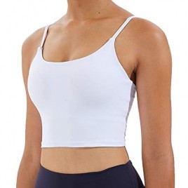 Women's Strappy Stretch Sports Bra Longline Yoga Tank Top Fitness Bra Workout Camisole Crop Tops for Teen Girl