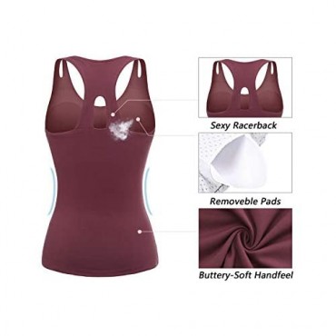 Workout Tank Tops for Women with Built in Bra Womens Tops Yoga Racerback Tank