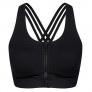 Yvette Strappy Zip Front Sports Bra High Impact Workout Bra for Running Spinning Dancing Women