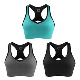 ZION & PISHON ZP Sports Bras for Women 3 Pack Yoga Gym Fitness Activewear Bra with Removable Pad