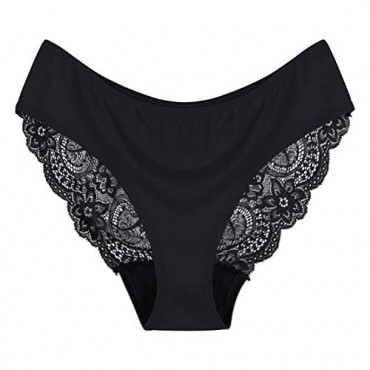 6 Pack Womens Underwear Lace Bikini Panties Seamless Comfy Half Back Coverage Panties