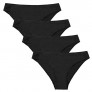 ATTRACO Women's Cozy Underwear Stretch Bikini Panties High Cut Briefs Low Rise 4 Packs