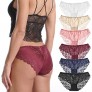 BIONEK Women's Sexy Lace Panties  Bikini Cheeky Underwear Hipster Panty All Lacy Low Rise Full Coverage Pack of 6