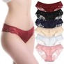 BIONEK Women's Sexy Lace Panties Full Lace Bikini Cheeky Underwear Hipster Lingeire Low Rise Full Coverage Pack of 6