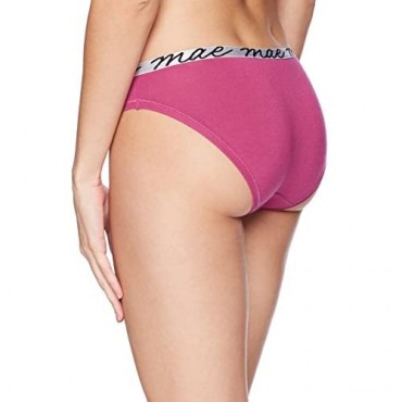 Brand - Mae Women's Shine Logo Elastic Modal Bikini Underwear 3 Pack