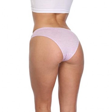 COSOMALL Women's Hipster Cotton Panties Seamless Low-Rise Cheekini Panty Soft Stretch Bikini Underwear