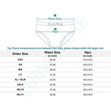 Curve Muse Women Plus Size 100% Cotton Bikini Briefs Panties Underwear-6PK