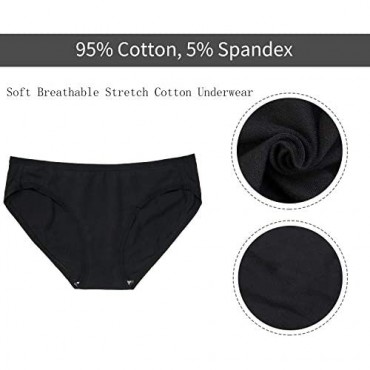 FROLADA Women's Underwear Cotton Stretch Bikini Panties Soft Breathable Low Rise Panties 5 Pack
