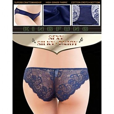 Kingfung 3-6 Pack Women's Invisible Seamless Bikini Underwear Half Back Coverage Panties