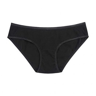 Knitlord Women's Cotton Stretch Bikini Panties Comfort Rib Underwear 4 Pack
