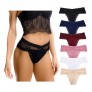 LEVAO Sexy Thongs for Women Lace Underwear Stretch Briefs Seamless Bikini Panties 6 Pack