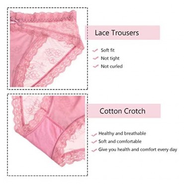 LEVAO Women Lace Underwear Sexy Breathable Hipster Panties Stretch Seamless Bikini Briefs 6 Pack
