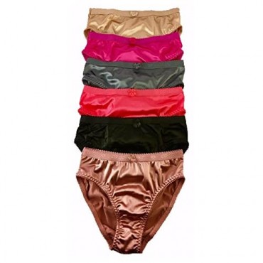 Peachy Panty 6 Pack Satin Shine Full Coverage Women's Panties Smooth Soft Nylon
